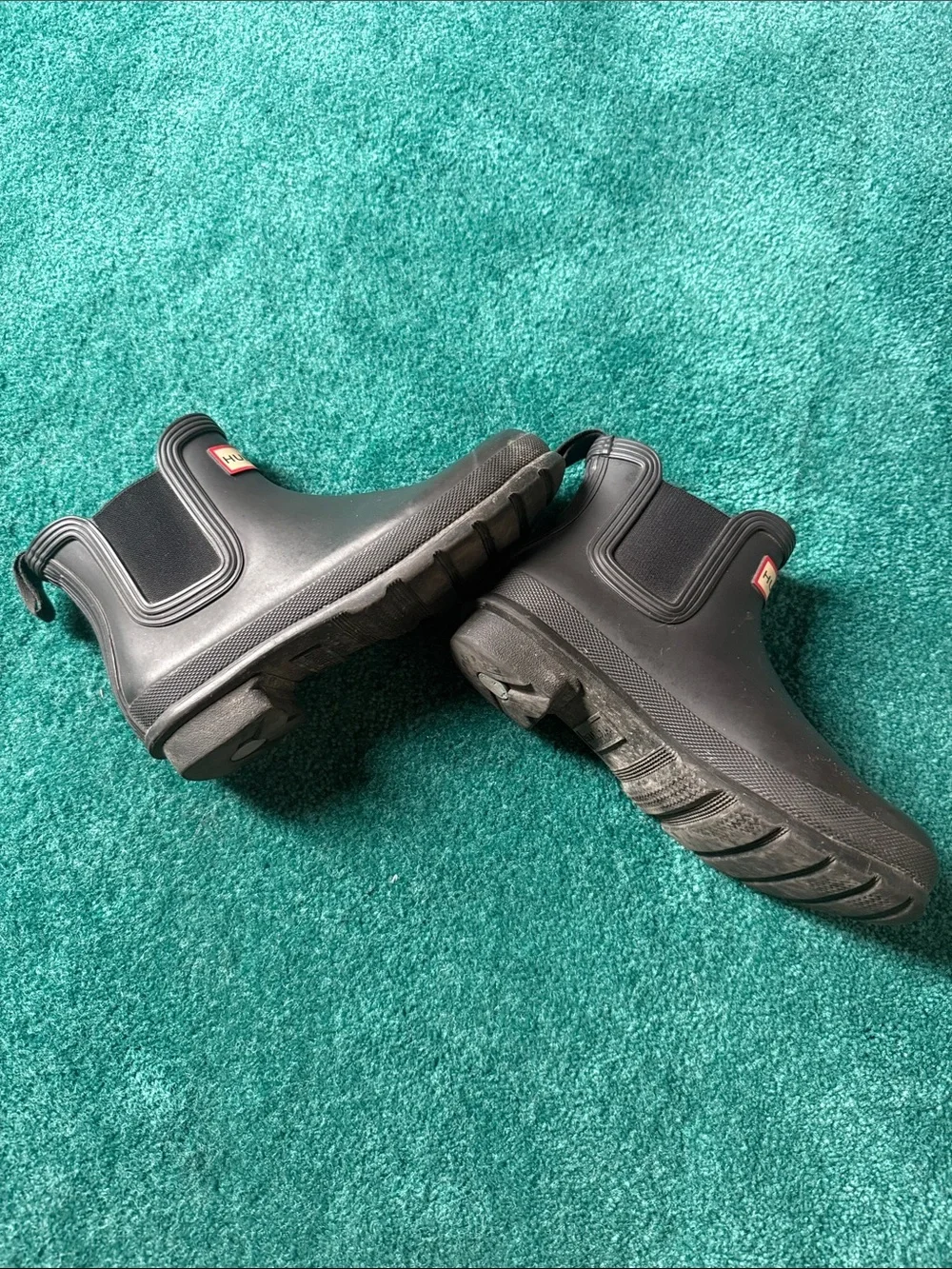 Hunter Black Chelsea Short Rain Boots Sz y